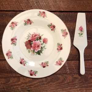 Farmhouse Rose Cake Plate & Server by Formalities